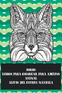 Libros para colorear para adultos - Alivio del estrés Mandala - Animal - Zorro
