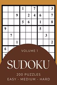 Sudoku 200 Puzzles Easy Medium Hard Volume 1