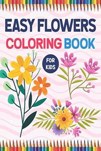 Easy Flowers Coloring Book For Kids