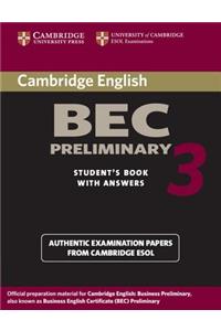 Cambridge Bec Preliminary 3 Student's Book with Answers
