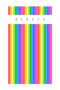 Alexis: Personalized rainbow sketchbook with name: 120 Pages