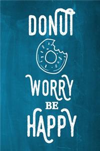 Chalkboard Journal - Donut Worry Be Happy (Aqua)