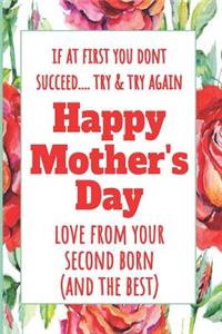 If at First You Don't Succeed Try & Try Again - Love from Your Second Born (and the Best)
