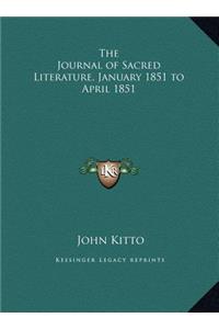 The Journal of Sacred Literature, January 1851 to April 1851