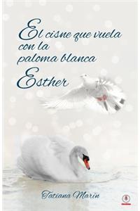 cisne que vuela con la paloma blanca