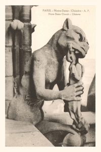Vintage Journal Gargoyle on Notre Dame Cathedral