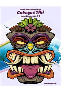 Livro para Colorir de Cabeças Tiki para Crianças 1 & 2