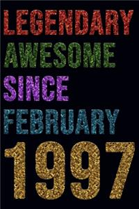 Legendary Awesome Since January 1997 Notebook Birthday Gift