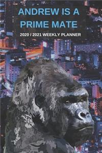 2020 / 2021 Two Year Weekly Planner For Andrew Name - Funny Gorilla Pun Appointment Book Gift - Two-Year Agenda Notebook
