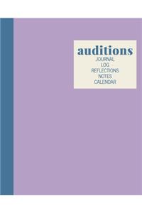 Auditions Journal Log Reflections Notes Calendar