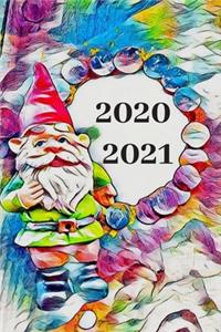 Colorful Be Happy Garden Gnome Lover's For Gnome Lover's Dated Weekly 2 year Calendar Planner Gift Book