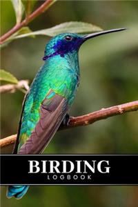 Birding Bird Watching Ornithology Log Book Journal Notebook Diary -Sparkling Violetear