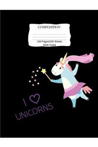 I Love Unicorns Composition