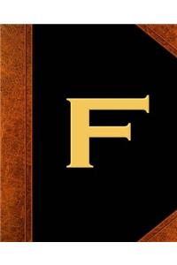 Monogram F Personalized School Composition Book Vintage Style 130 Pages