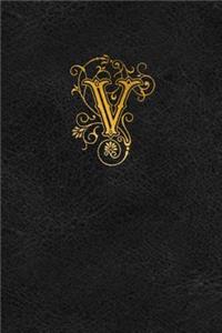 Old English Monogram Journal - Letter V