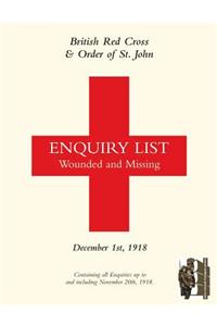 British Red Cross and Order of St John Enquiry List for Wounded and Missing