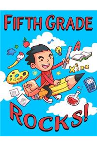 Fifth Grade Rocks!: 120 Page Ruled School Composition Kids Notebook Journal For Fifth Grade Boys - 8.5 by 11 inches