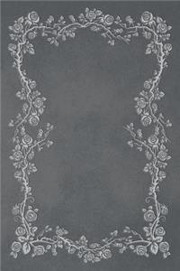 Slate Grey 101 - Blank Notebook With Rose Vines - 6x9