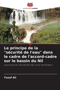 principe de la "sécurité de l'eau" dans le cadre de l'accord-cadre sur le bassin du Nil