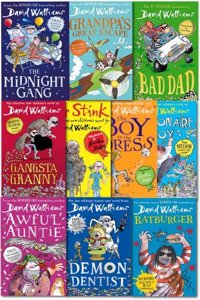 David Walliams 10 Books Collection Set (Bad Dad, Grandpas Great Escape, Billionaire Boy, Mr Stink, The Boy in the Dress, Gansta Granny, Rat burger, Demon Dentist, Awful Auntie, Midnight Gang)