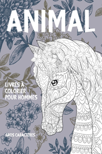 Livres à colorier pour hommes - Gros caractères - Animal
