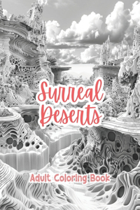Surreal Deserts Adult Coloring Book Grayscale Images By TaylorStonelyArt