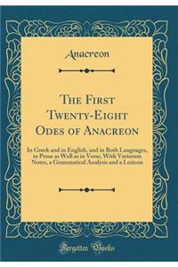 The First Twenty-Eight Odes of Anacreon