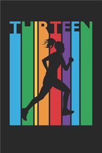 Running Notebook for 13 Year Old Boys and Girls - Colorful Running Journal - 13th Birthday Gift for Runner Diary
