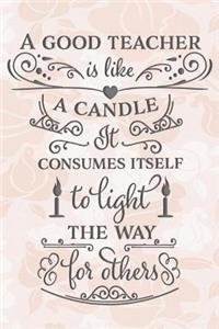 A Good Teacher is Like a Candle It Consumes Itself to Light the Way for Others