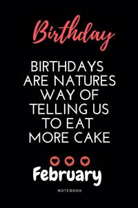 February birthday notebook - Amazing birthday notebook with black cover