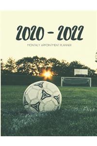 2020-2022 Three 3 Year Planner Soccer Monthly Calendar Gratitude Agenda Schedule Organizer