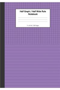 Half Graph / Half Wide Ruled Notebook
