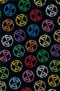 Extinction Rebellion Journal - XR Badge Logo Graffiti Stencil Rainbow Pattern