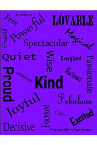 Affirmation Words Composition Notebook