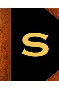 Monogram S Personalized School Composition Book Vintage Style 130 Pages