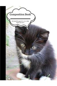 Composition Book 100 Sheet/200 Pages 8.5 X 11 In.-Wide Ruled- Cute Cat 3