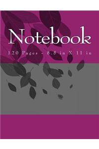 8.5 X 11 Notebook