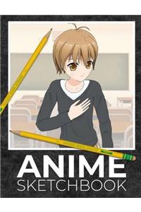 Anime Sketchbook: Manga Sketchbook for Artists, Anime Boy 2, 100 pages Blank Comic Book, 8.5x11