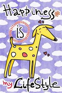 Journal Notebook For Dog Lovers, Happiness Is My Lifestyle Yellow Dog 3