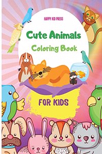 Cute Animals Coloring Book for Kids