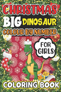 Christmas Big Dinosaur Colour By Number Coloring book For Girls