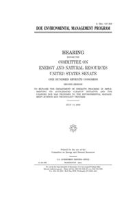 DOE environmental management program