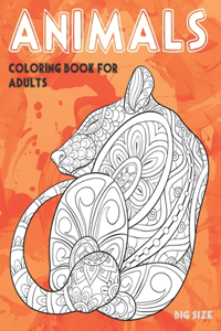 Coloring Book for Adults Big size - Animals