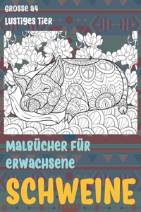 Malbücher für Erwachsene - Grosse A4 - Lustiges Tier - Schweine