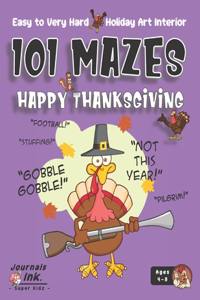 Thanksgiving Maze Book for Kids Ages 4-8