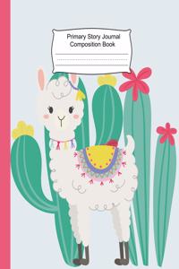 Primary Story Journal Composition Book: Dotted Midline and Picture Space, Grades K-2 School Exercise Book,109 Story Pages, Learn To Write and Draw Journal.cute llama (Children's Journals)