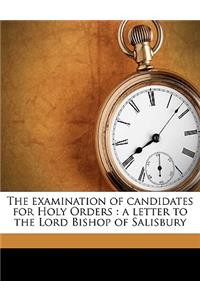 The Examination of Candidates for Holy Orders