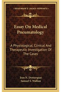 Essay on Medical Pneumatology