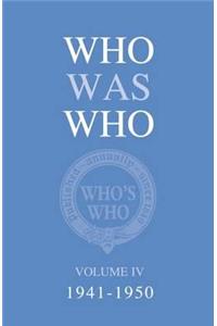 Who Was Who, Volume IV