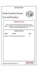 North Carolina Criminal Law and Procedure-Pamphlet 19